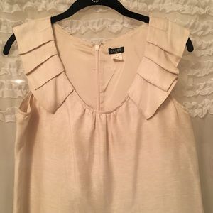 J Crew Cream Ruffle Dress